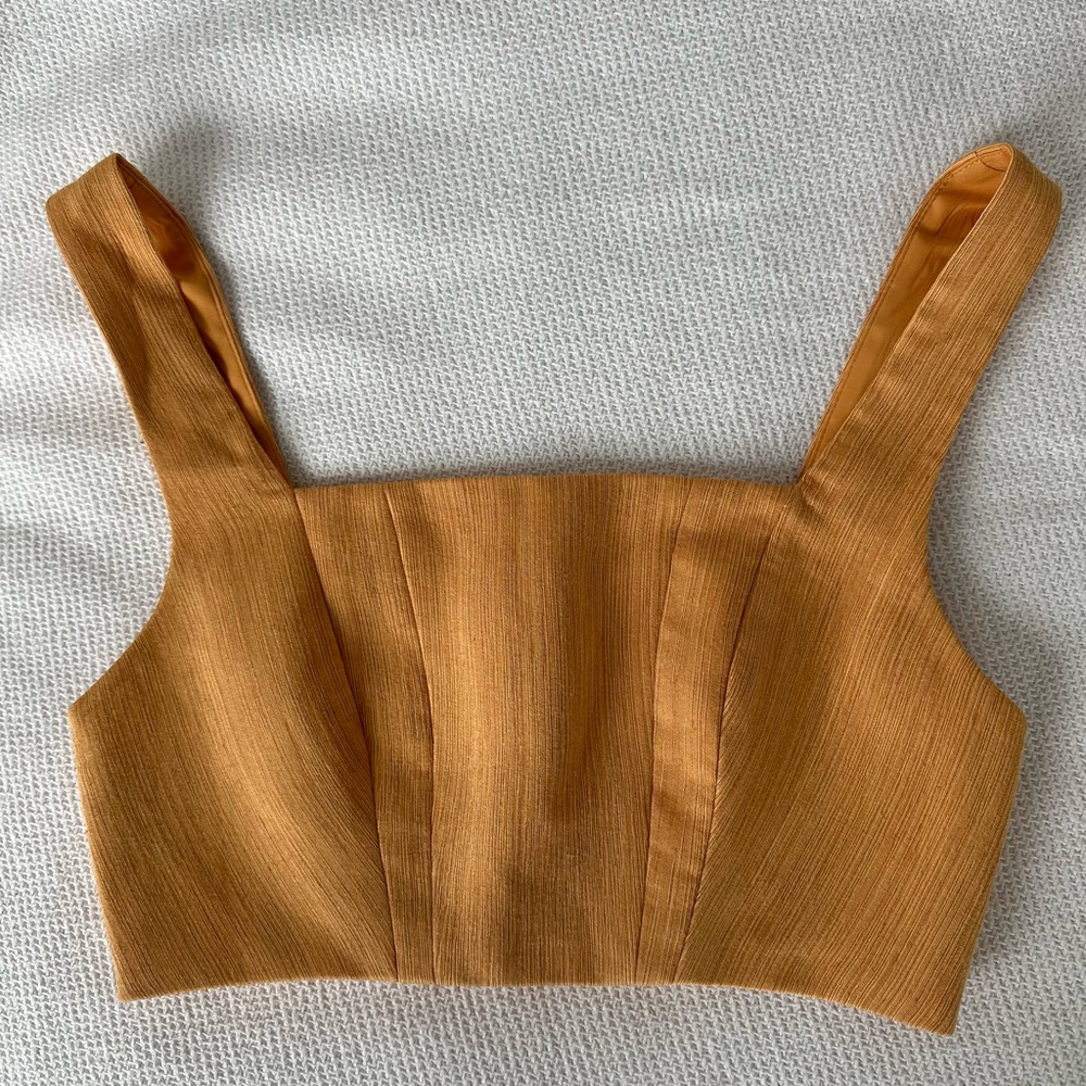 Keepsake yellow crop top with zip back